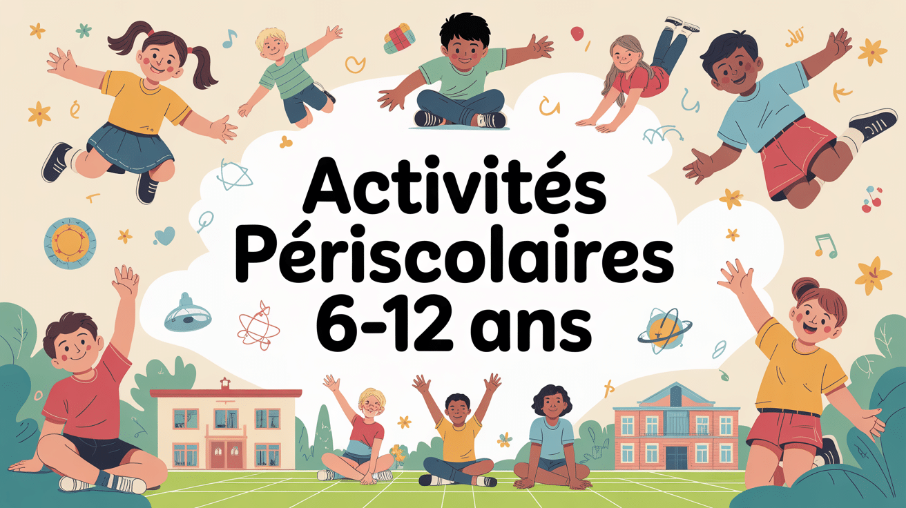 activités périscolaires 6-12 ans illustration groupe enfants