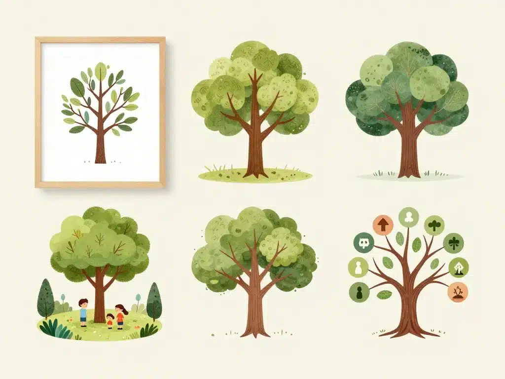 arbre de naissance affiche planté généalogique