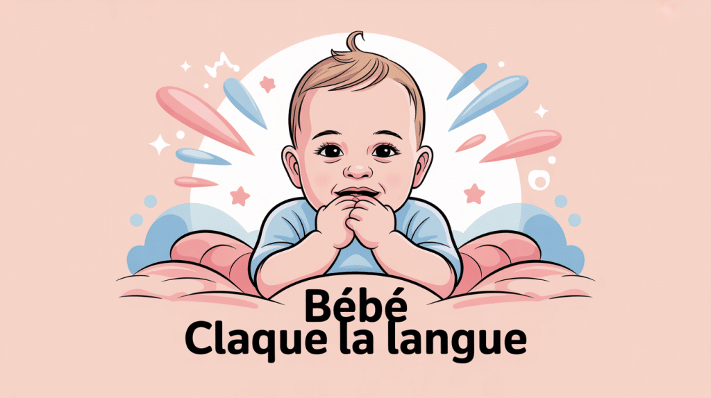 bebe claque langue bébé explore bouche illustration vectorielle
