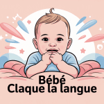 bebe claque langue bébé explore bouche illustration vectorielle