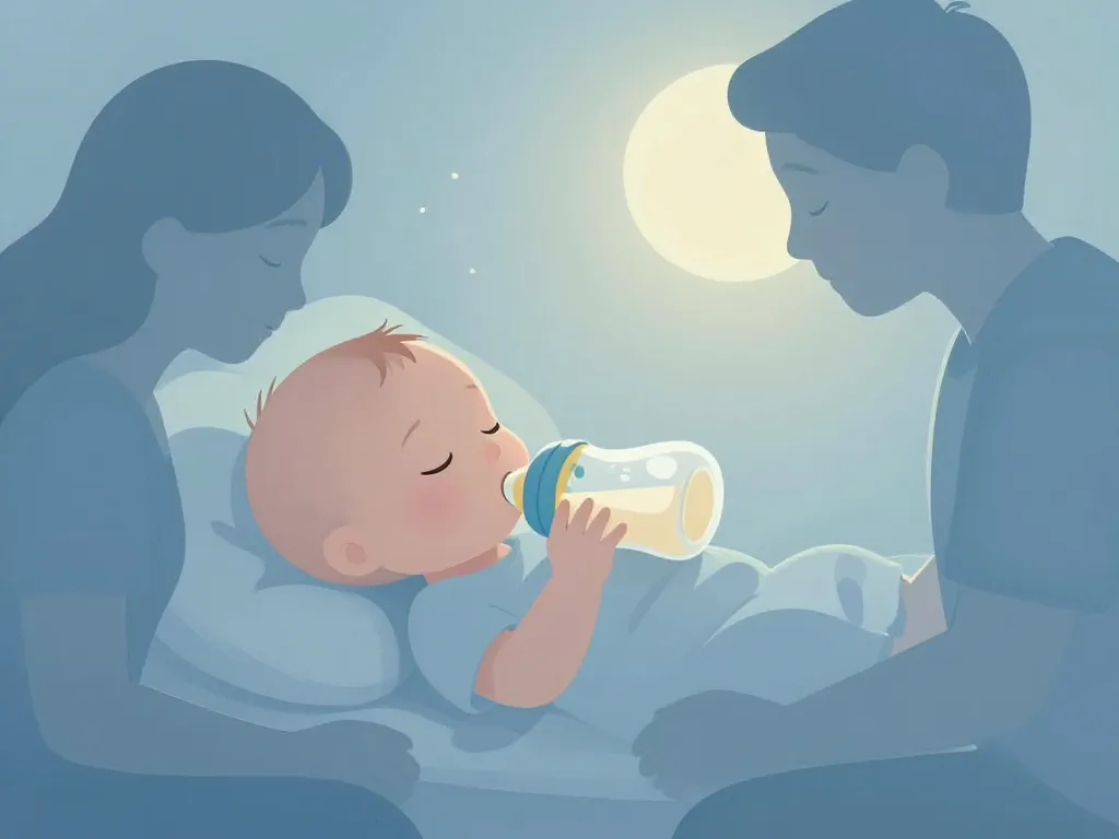 bébé s'endort au biberon et réclame 1h après dans une chambre paisible