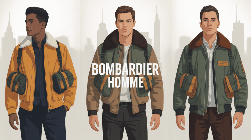 illustration vestes bombardier homme modernes urbaines