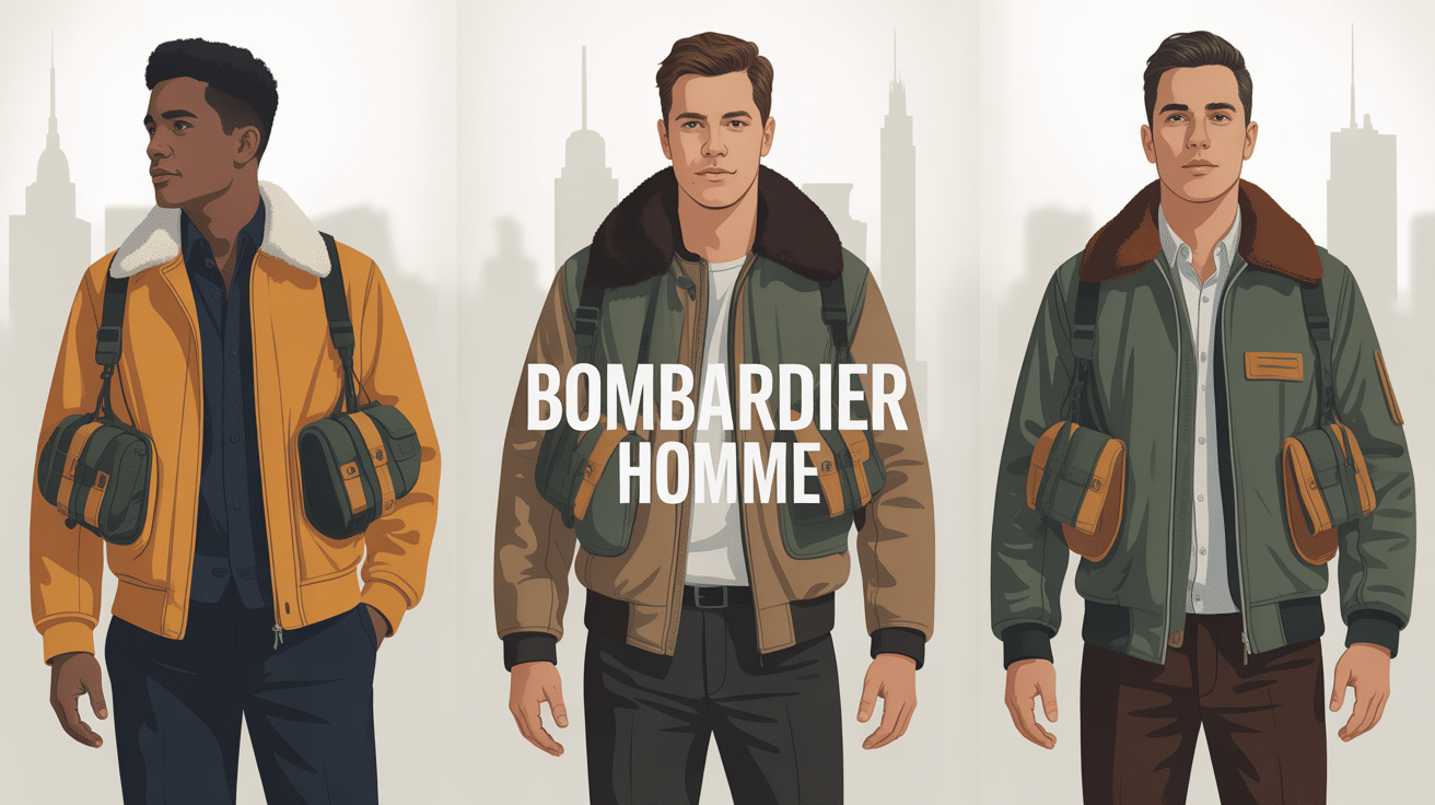 illustration vestes bombardier homme modernes urbaines