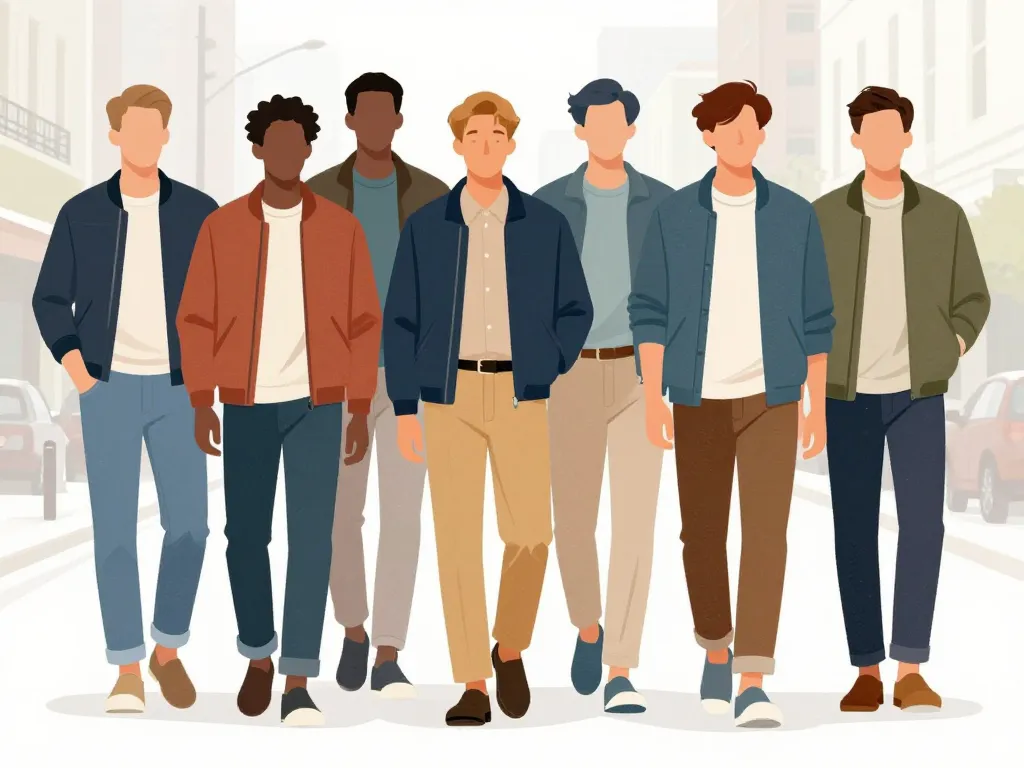 illustration styles tenues bombardier homme urbain