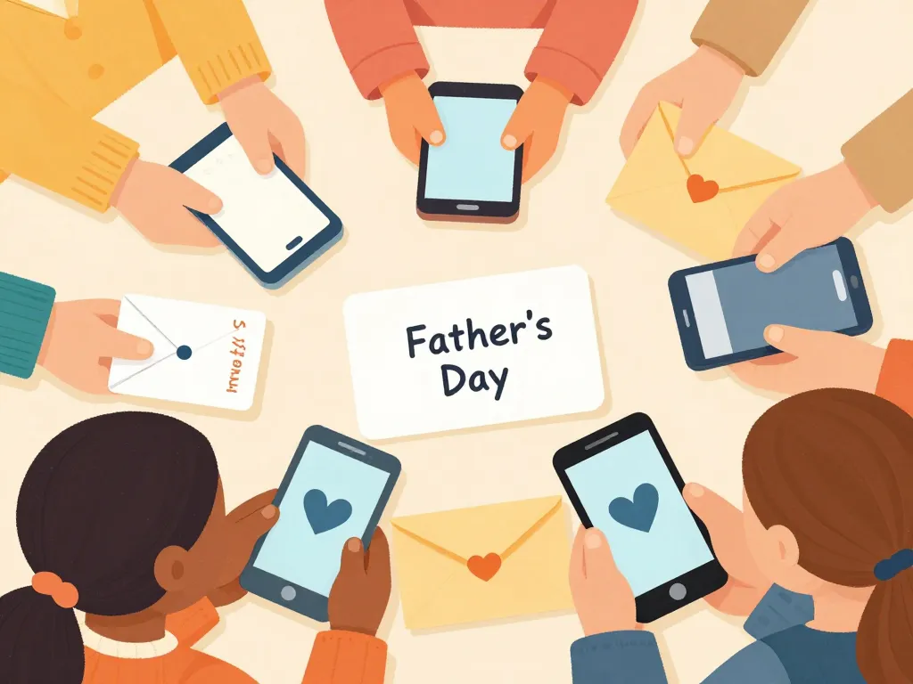 mains cartes sms bonne fete papa