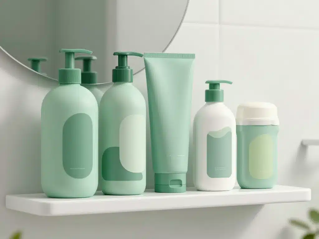 produits body homme sur étagère salle de bain