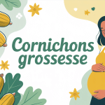 femme enceinte entourée de cornichons illustration moderne cornichon enceinte