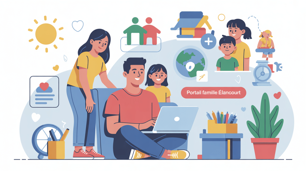 elancourt portail famille illustration famille ordinateur