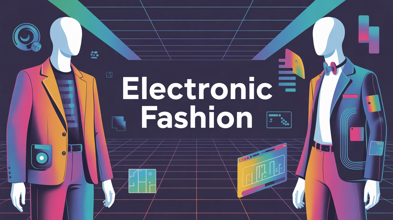 illustration electronic fashion vêtements digitaux LED