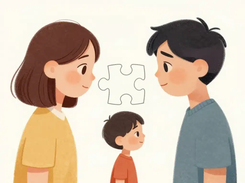 symbolique garde alternée mauvaise entente entre parents puzzle
