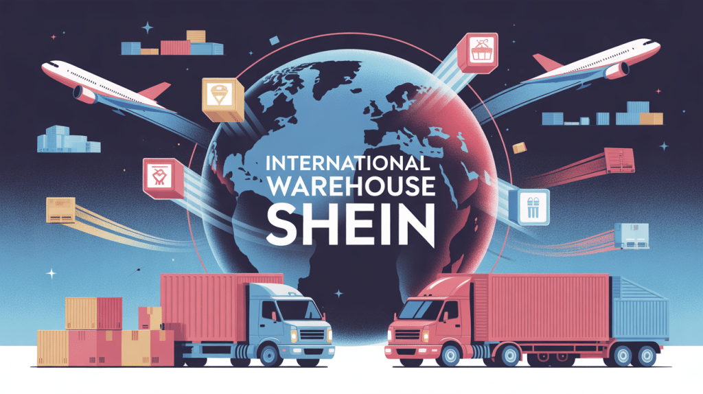 illustration logistique mondiale international warehouse shein