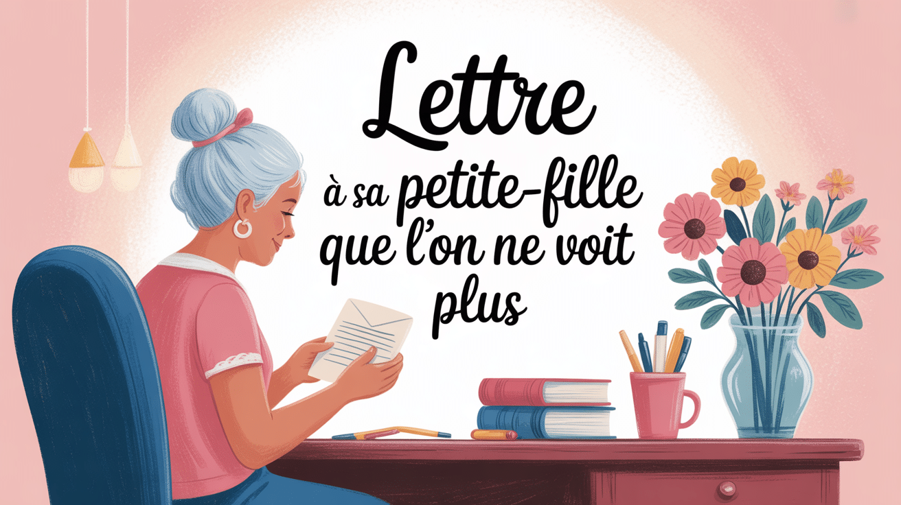 illustration lettre à ma petite fille que je ne vois plus bureau grand-mère souvenirs