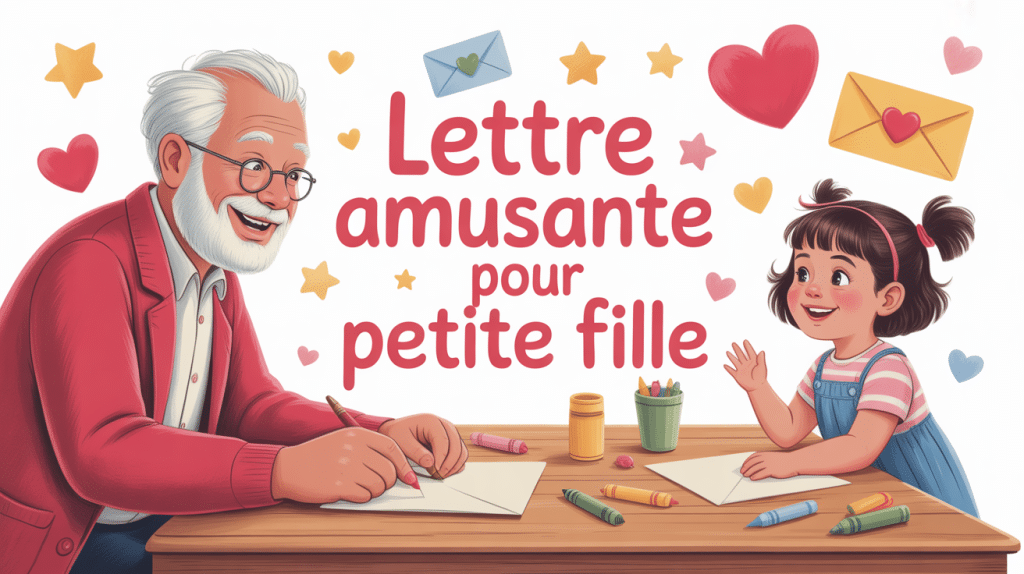 illustration grand-parent écrit une lettre amusante pour ma petite fille