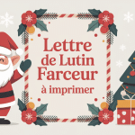Lettre lutin farceur à imprimer en version festive avec lutin et décor de Noël