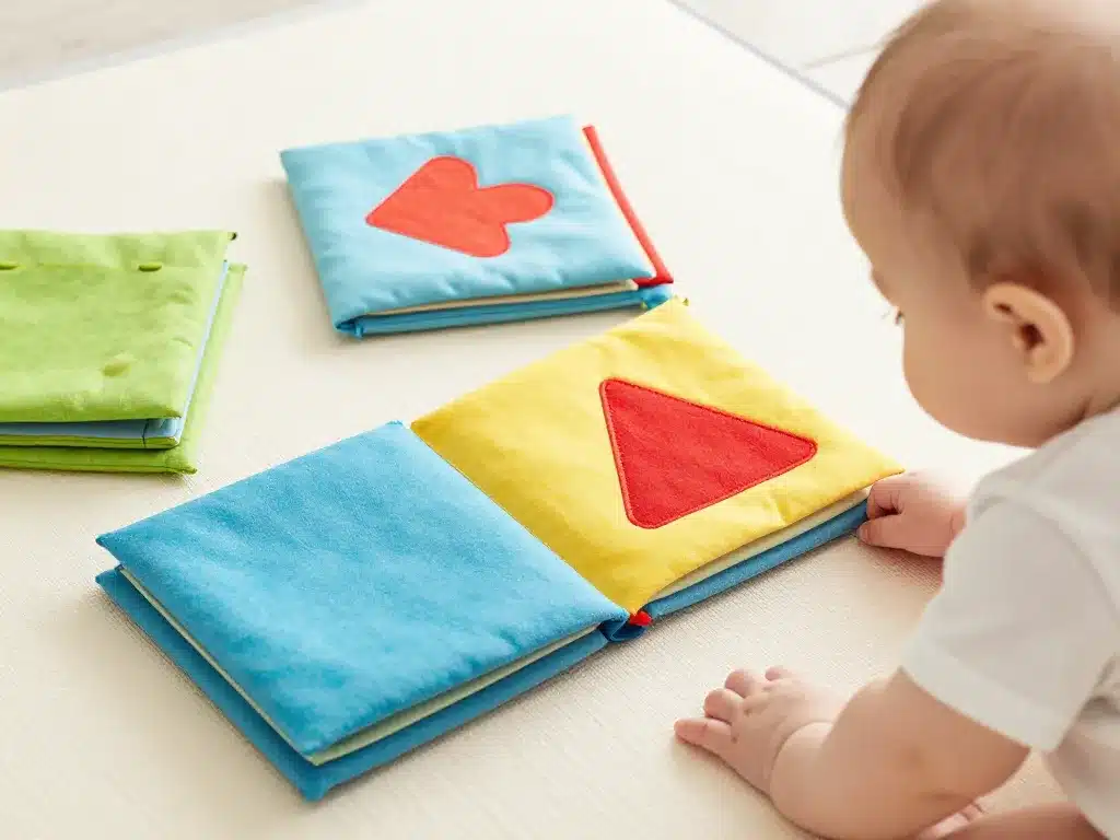 livre bebe 0-3 mois montessori livres tissu et accordéon sur tapis bébé