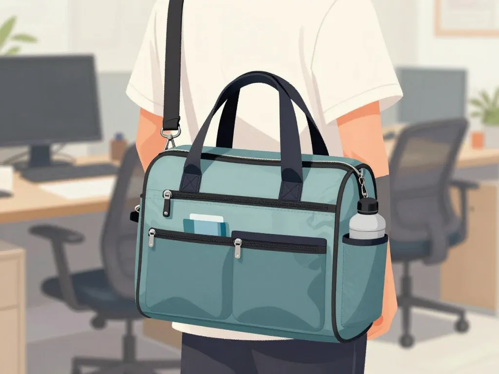 Lunch handbag porté avec poches organisées