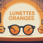 Illustration lunettes oranges stylées et utiles