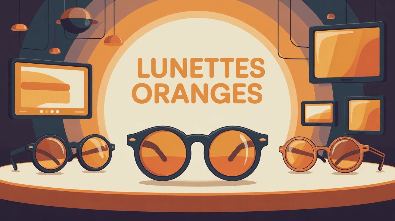Illustration lunettes oranges stylées et utiles