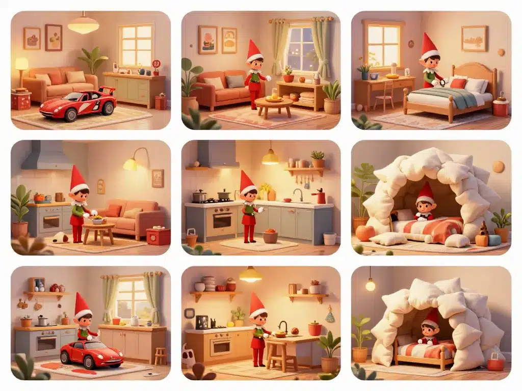 lutin farceur idee mises en scène dans chaque pièce de la maison