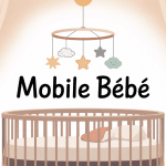 mobile bébé apaisant sur berceau dans chambre design