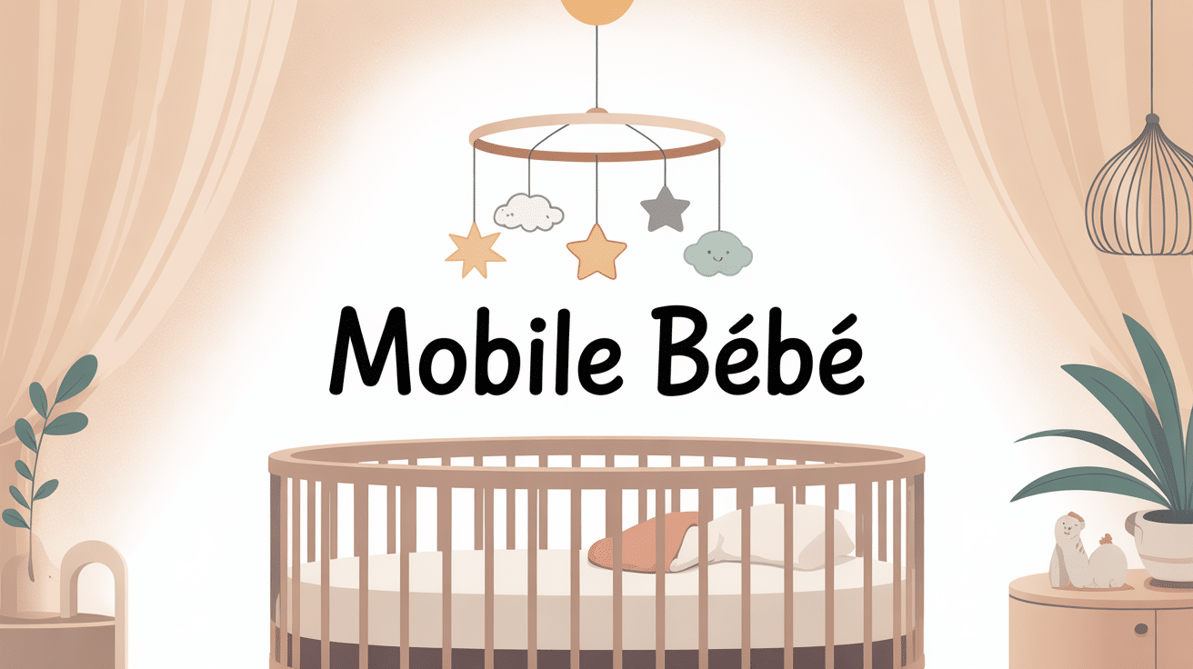 mobile bébé apaisant sur berceau dans chambre design