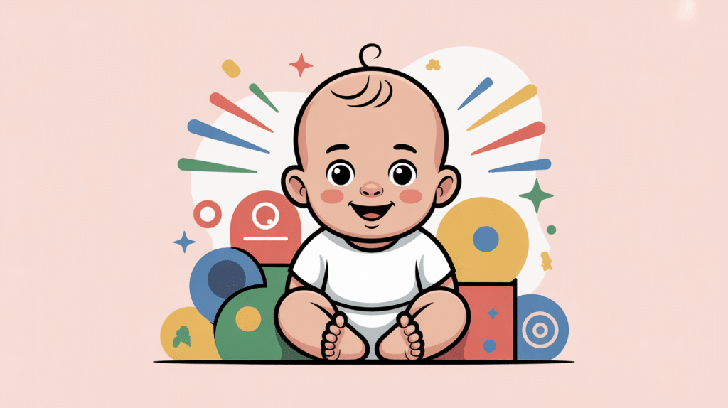 mon bébé secoue sa tête de gauche à droite rapidement, dessin vectoriel rassurant