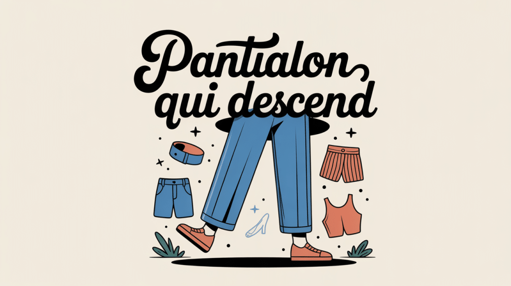 illustration pantalon qui descend avec accessoires de maintien