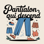 illustration pantalon qui descend avec accessoires de maintien