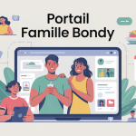 Illustration portail famille Bondy écran ordinateur famille