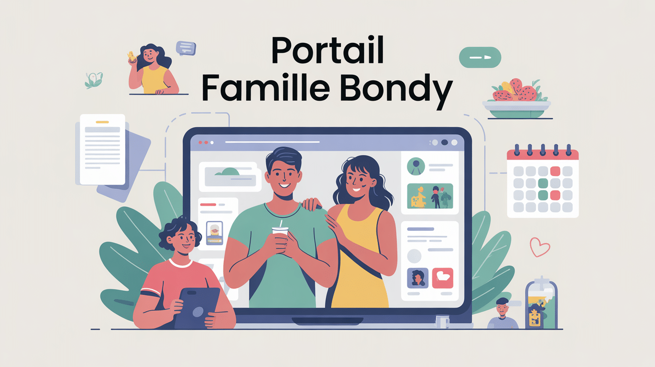 Illustration portail famille Bondy écran ordinateur famille