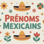 illustration enfants avec symboles mexicains pour prénom mexicain