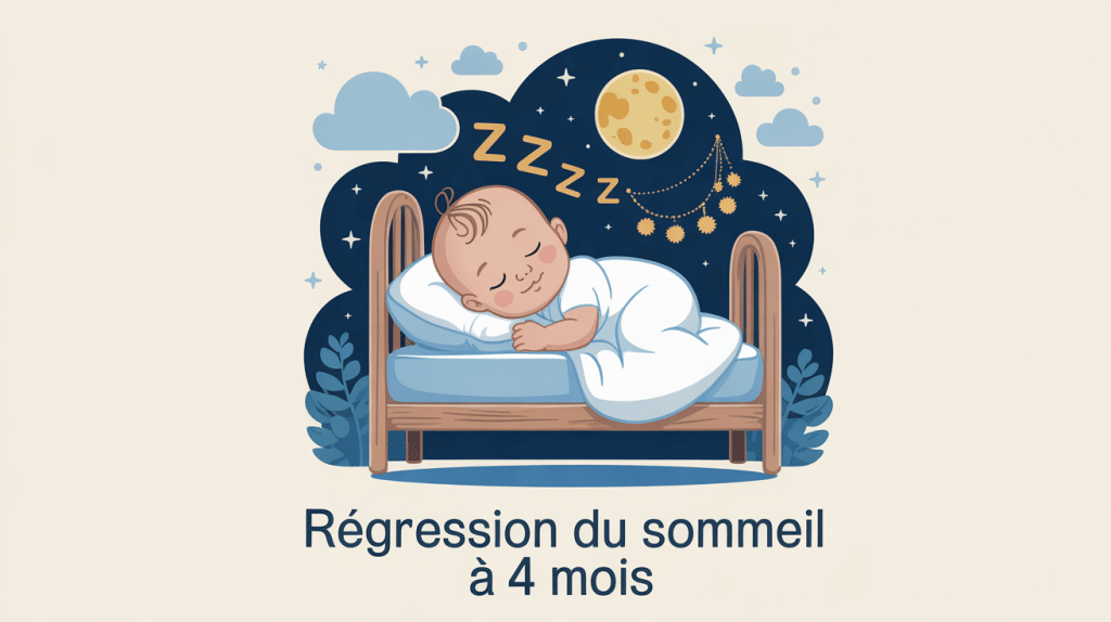 regression sommeil 4 mois bébé réveillé nuit nuages lune
