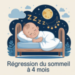 regression sommeil 4 mois bébé réveillé nuit nuages lune