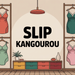illustration stylisée slip kangourou ambiance rétro