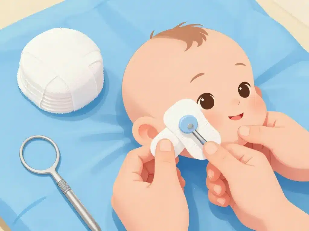 Scène correction oreille décollée bébé dispositifs