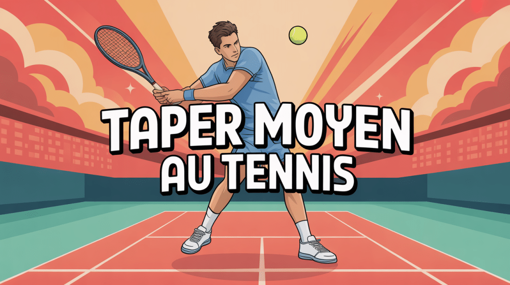 Illustration tennis joueur taper moyen