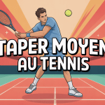 Illustration tennis joueur taper moyen