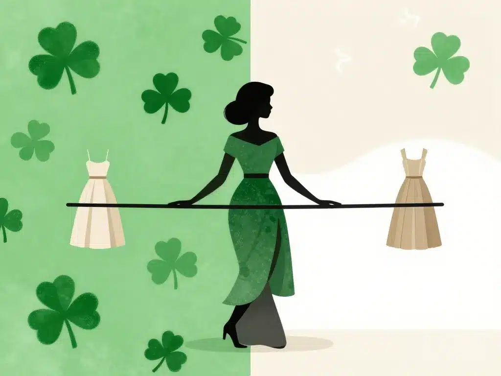 visuel tenue saint patrick femme élégante et verte