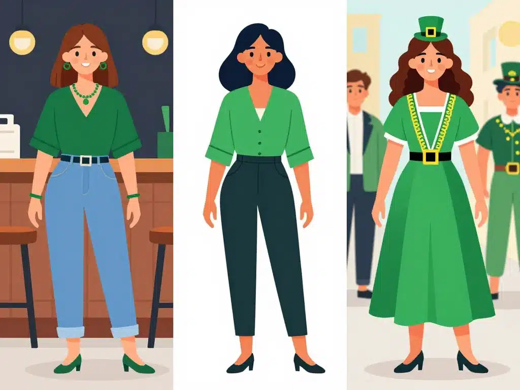 différents styles tenue saint patrick femme selon événement