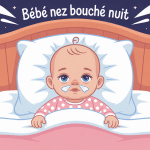 bébé nez bouché nuit dangereux dormant illustration