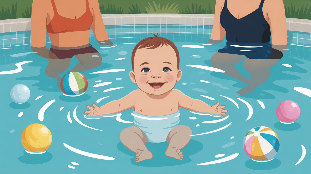 bebe piscine couche illustration bébé piscine