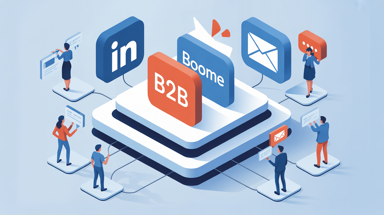 Illustration boome prospection B2B automatisée