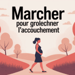 illustration combiend de temps marcher pour déclencher accouchement