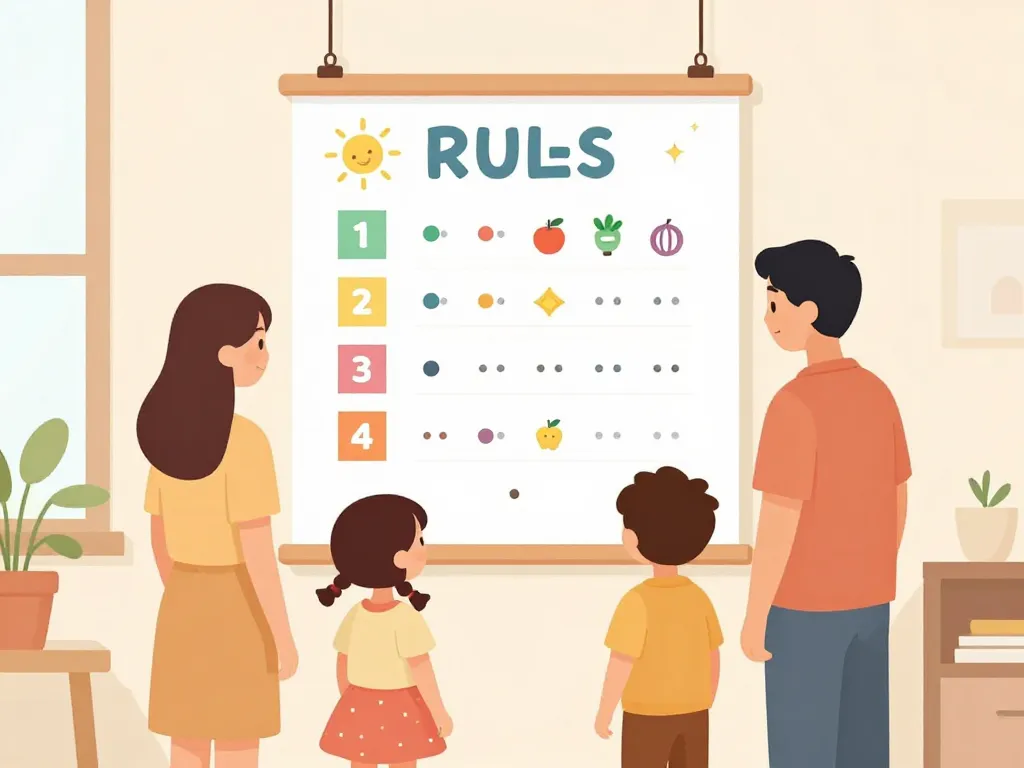 Famille crée tableau les règles de la maison Super Nanny