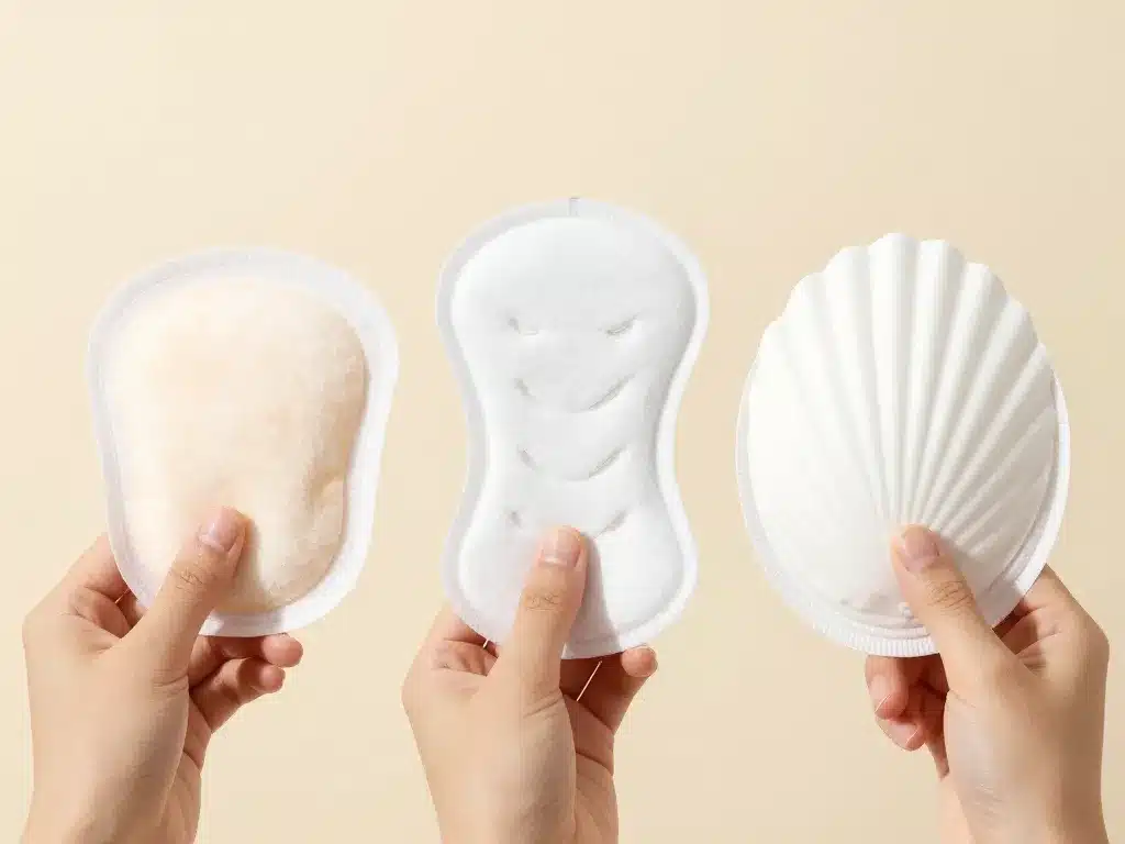 Différents types de coussinets d'allaitement exposés