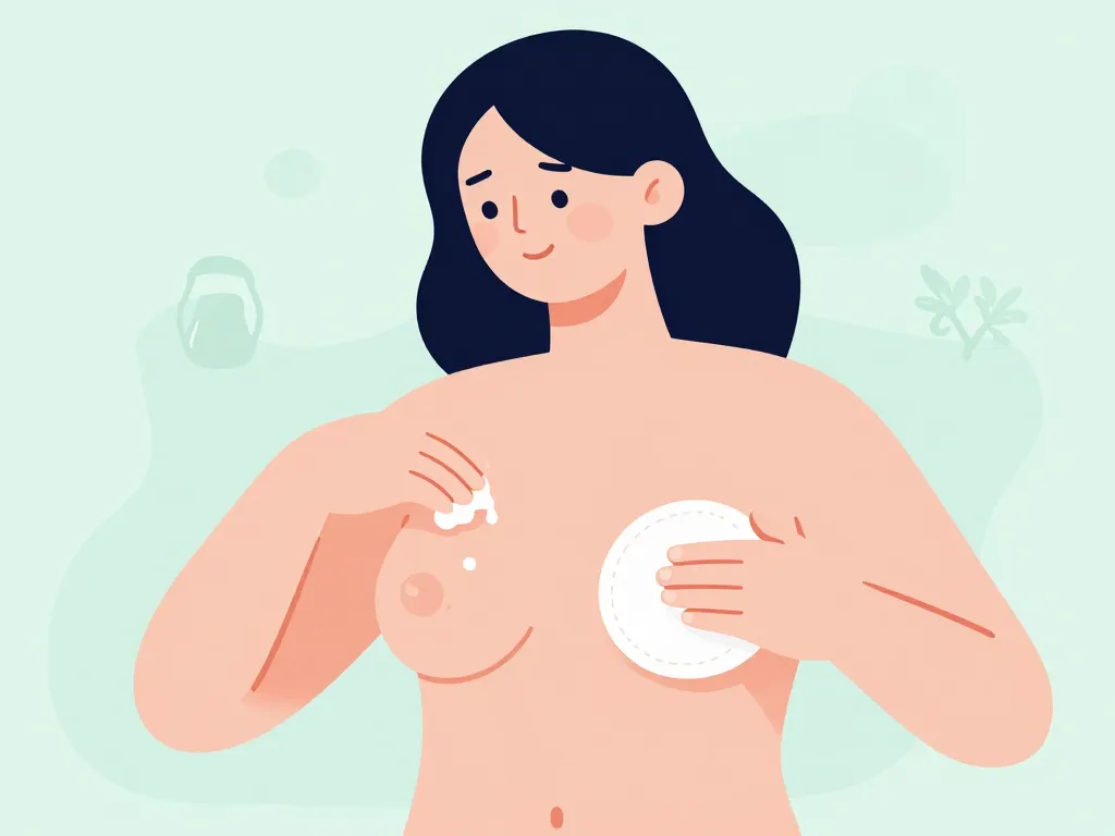 Mère remarque des fuites, met un coussinet d'allaitement