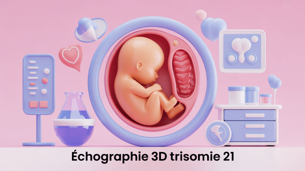 Illustration echo 3d bebe trisomique diagnostic prenatale