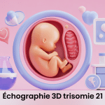 Illustration echo 3d bebe trisomique diagnostic prenatale