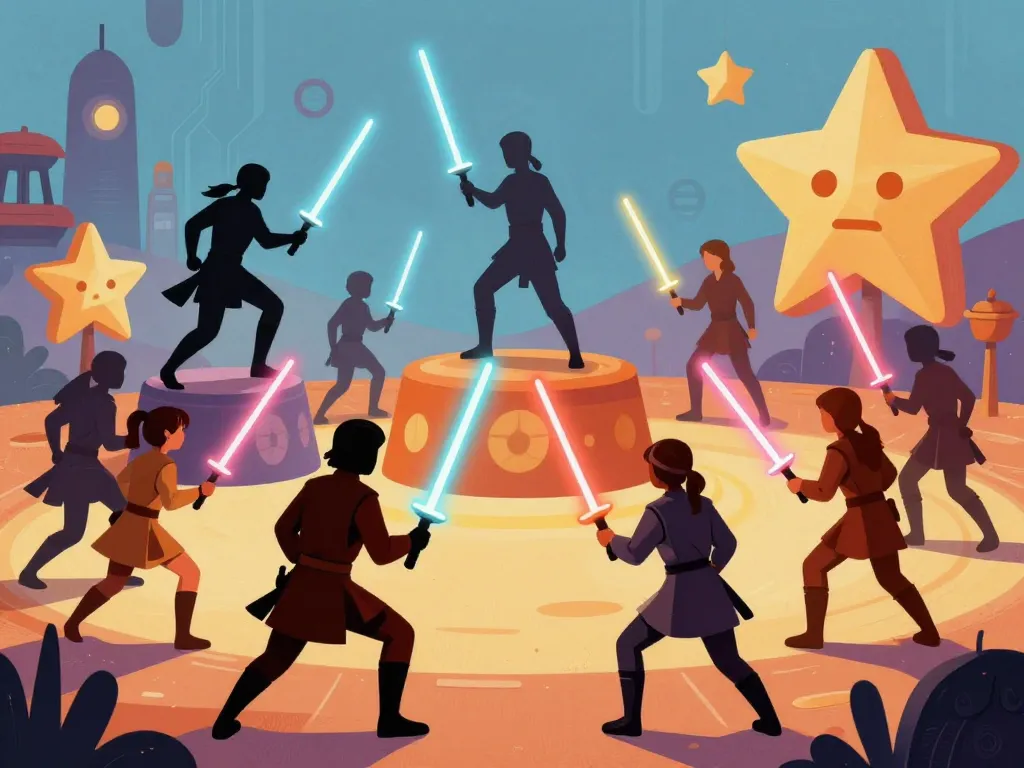 Enfants jouant à des jeux Star Wars lors d’un anniversaire