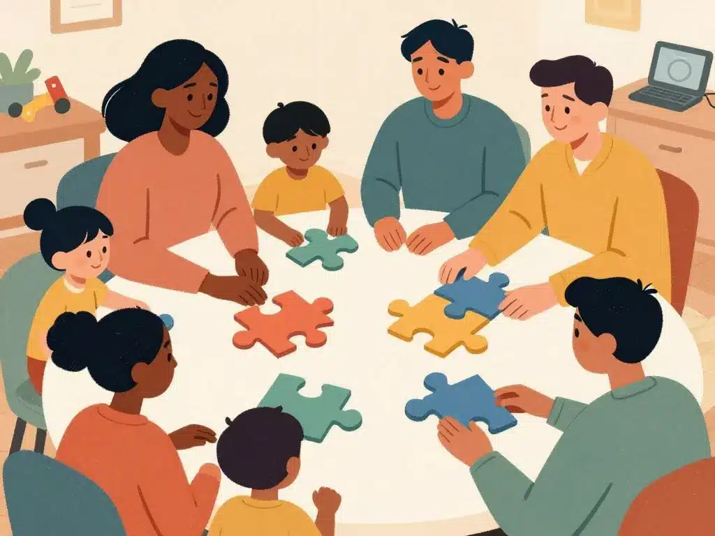 Illustration famille crée règles de la maison personnalisées